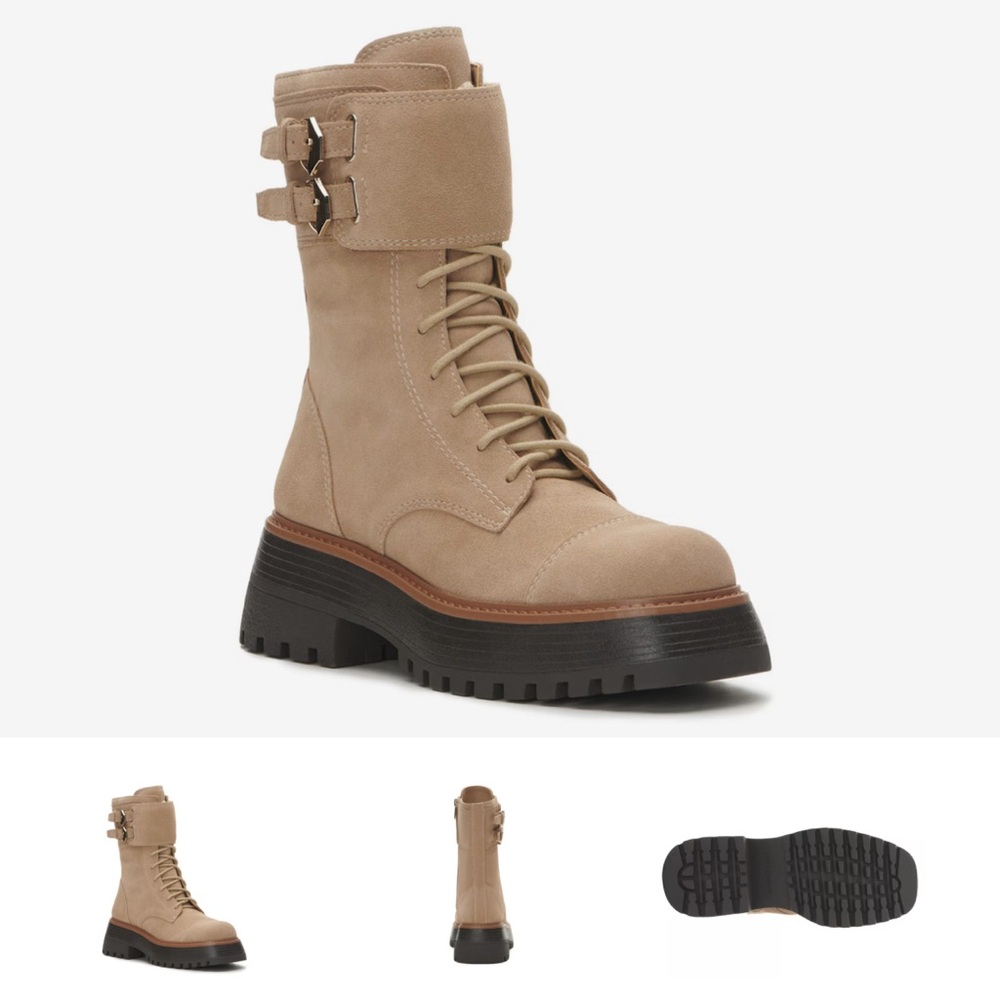 Vince Camuto  Monchia Double Buckle Combat Boot